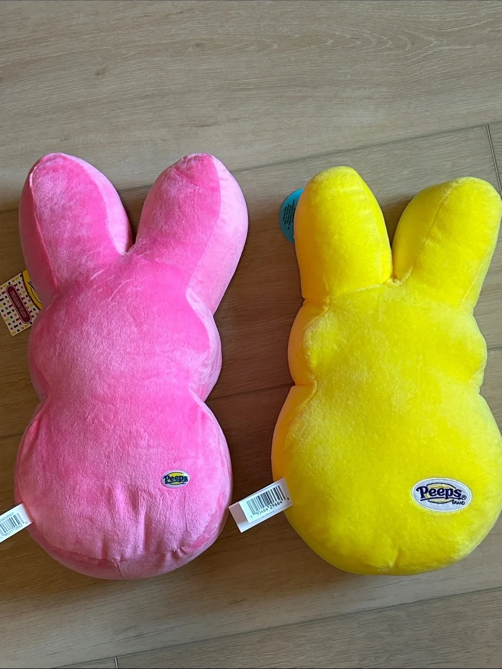 2 NWT 14” Peeps Plush Bunny Pair - Pink Emo & Yellow